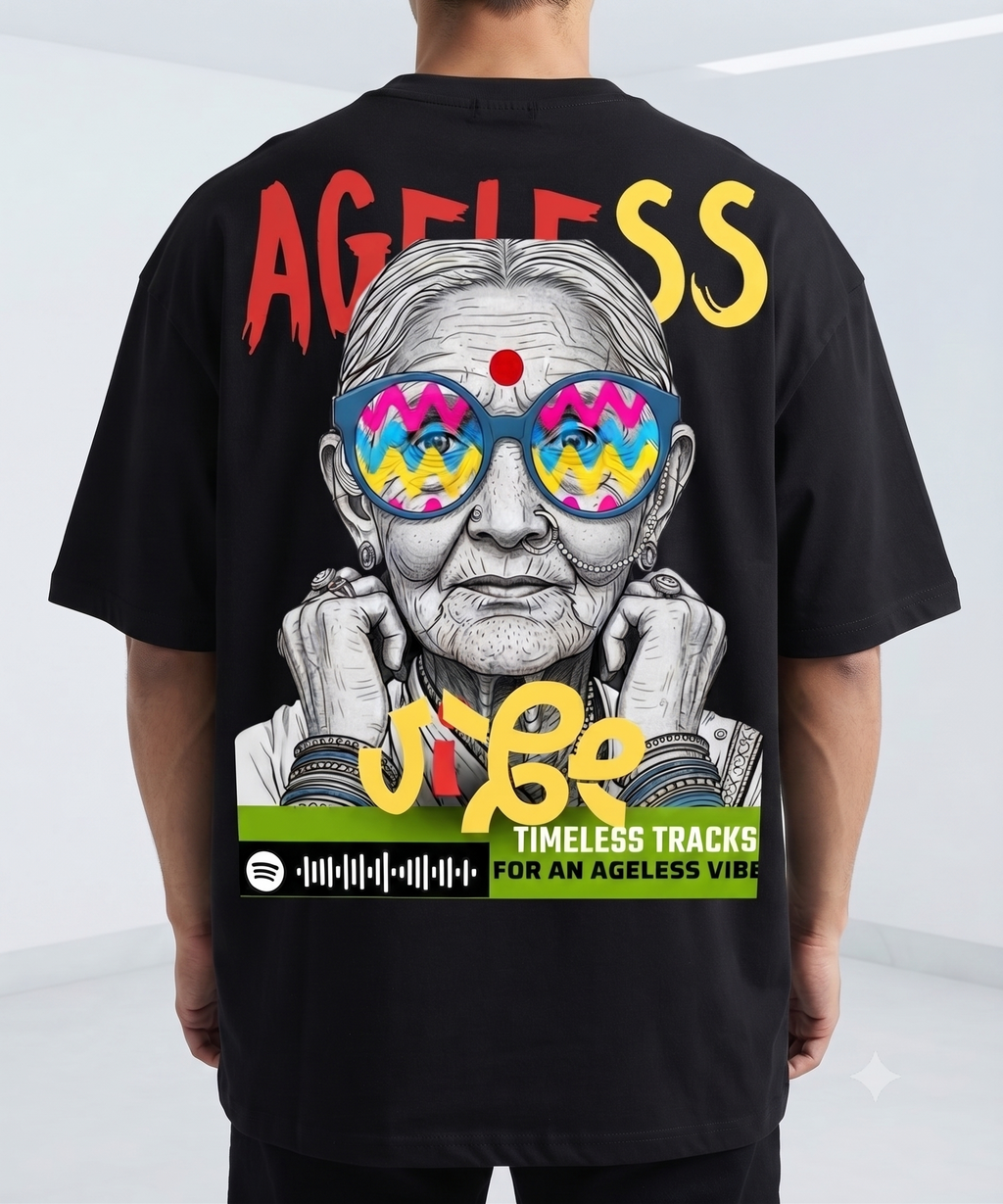 BOSTRO "Ageless Vibe" Graphic Oversized T-Shirt