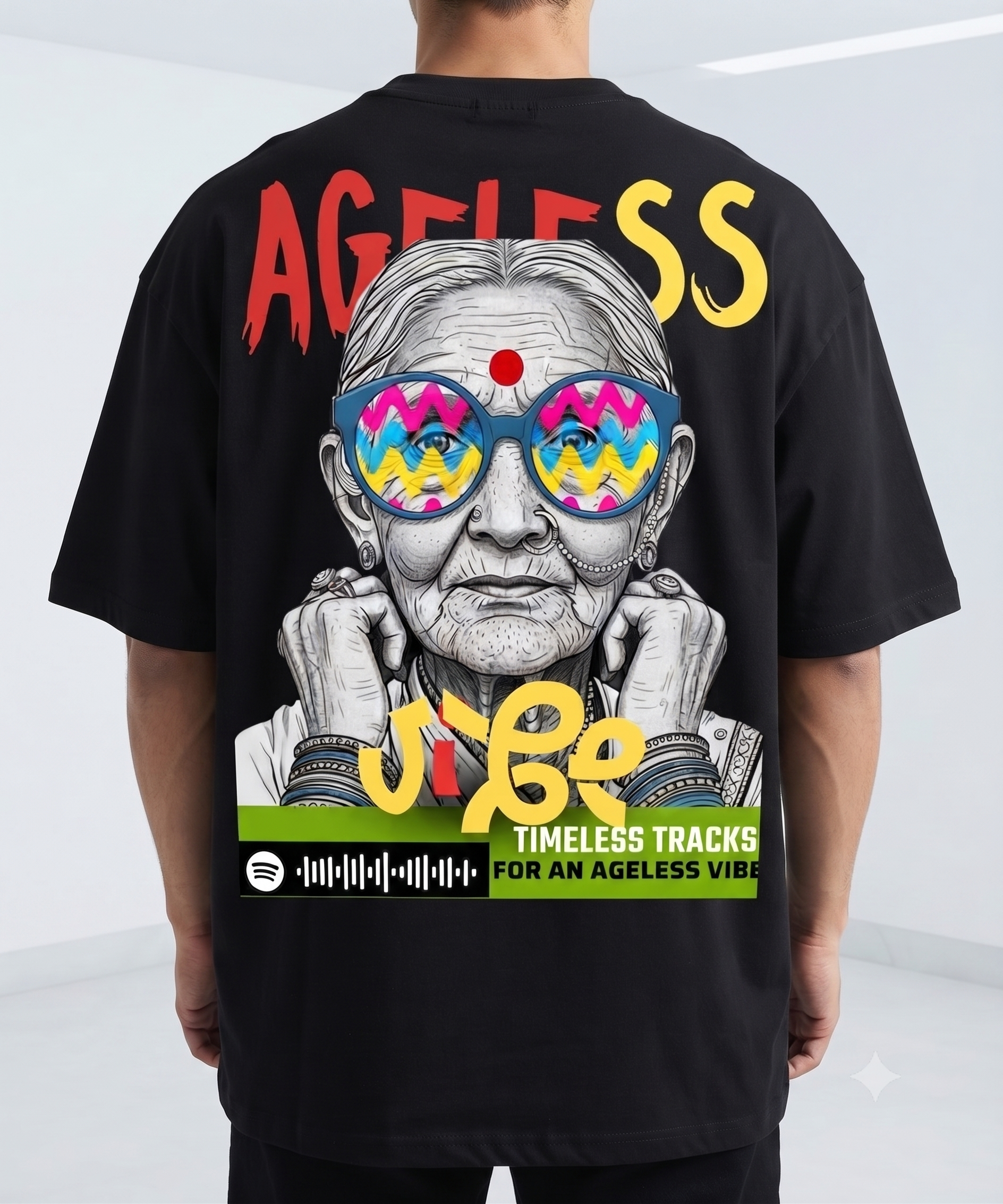 BOSTRO "Ageless Vibe" Graphic Oversized T-Shirt