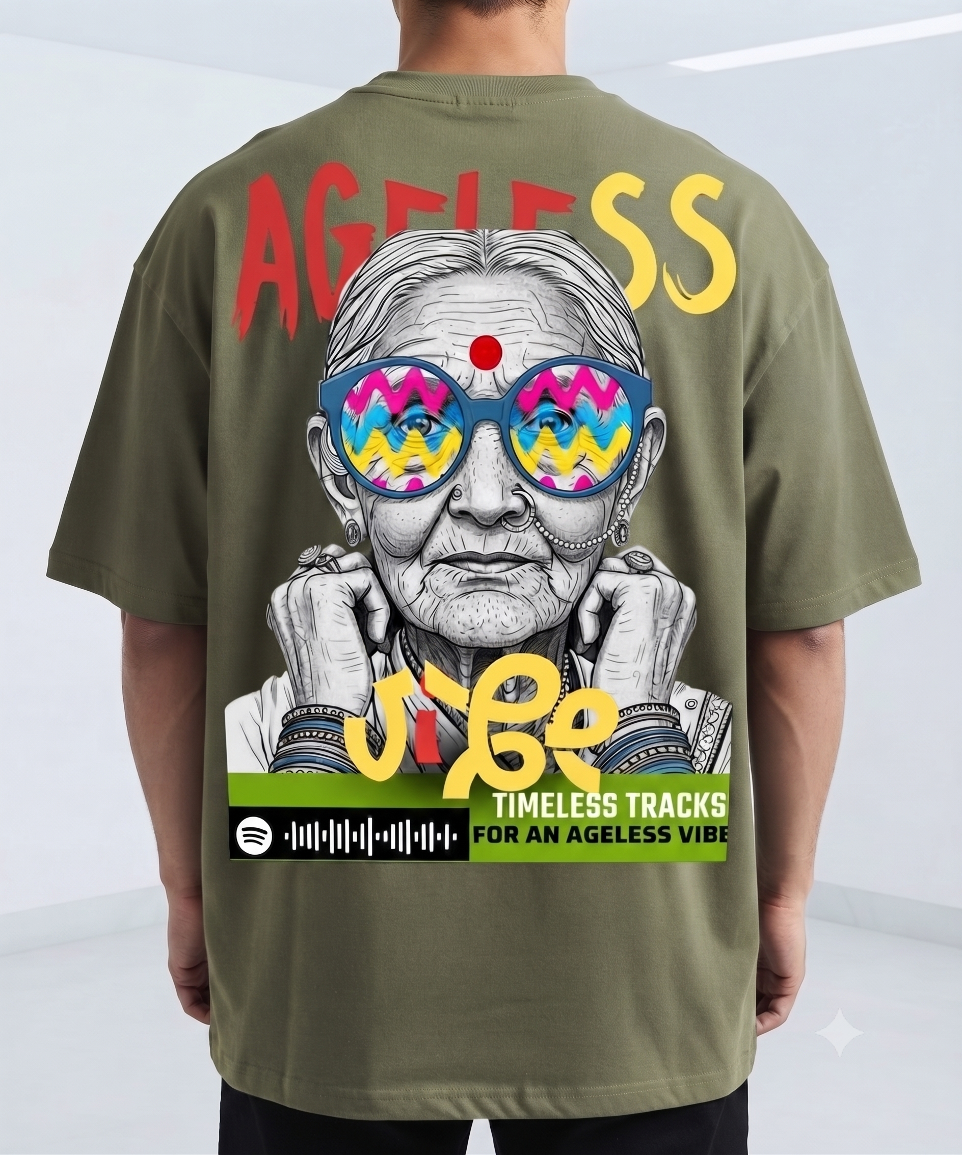 BOSTRO "Ageless Vibe" Graphic Oversized T-Shirt